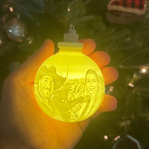 Family Custom Photo Ornament Personalized 3D Printed I Ornament Ball Christmas gift Lithophane Ball Christmas decor Custom ornaments