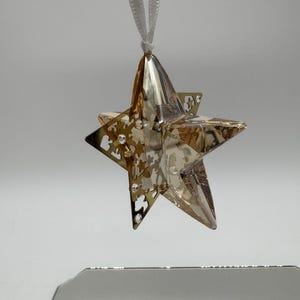 Swarovski Crystal Christmas Star golden shadow ornament. Clrar crystal star ornament - edition Swarovski crystal - Christmas ornament