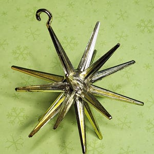 Vintage Gold Sputnik Ornament: Atomic Snowflake Star, 1950s Christmas Decor
